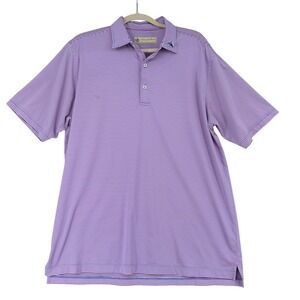 Donald Ross Sportswear Mens Golf Polo‎ Shirt Purple Stripe Short Sleeve Size M